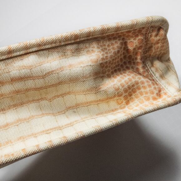 Vince Camuto Tote Bag Linen Blend Faux Reptile Western Boho Coastal Grandma Med - Picture 8 of 10